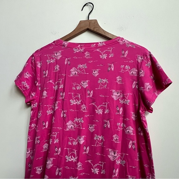 New FRESH PRODUCE Small Pink $72 SEASIDE Escape KYLIE Tee Dress Tropical Print - Picture 8 of 16
